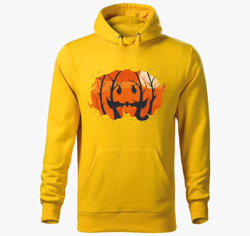 Halloween forest kapucnis pulóver — Sárga