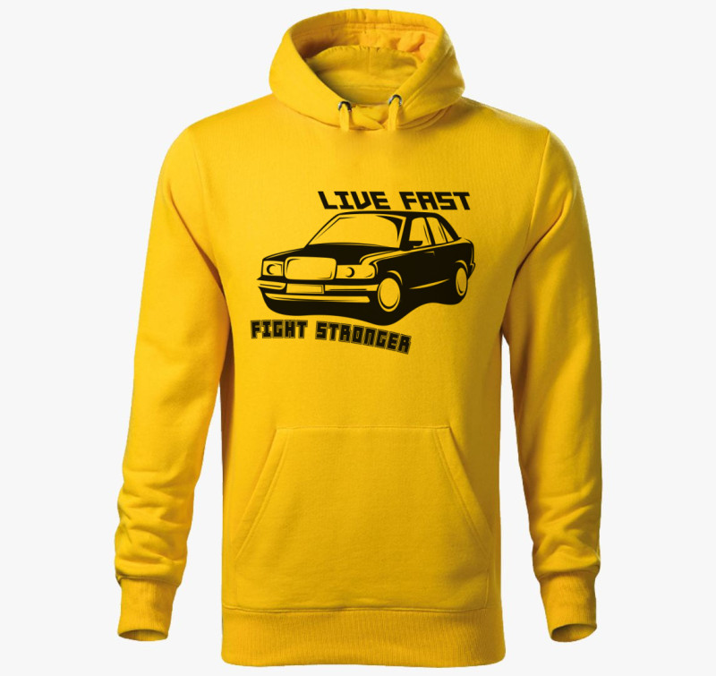 Live fast 8 kapucnis pulóver — Sárga