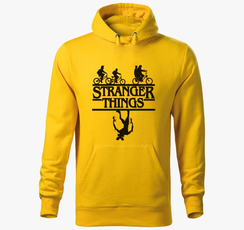 Stranger Things 2 sziluett kapucnis pulóver — Sárga