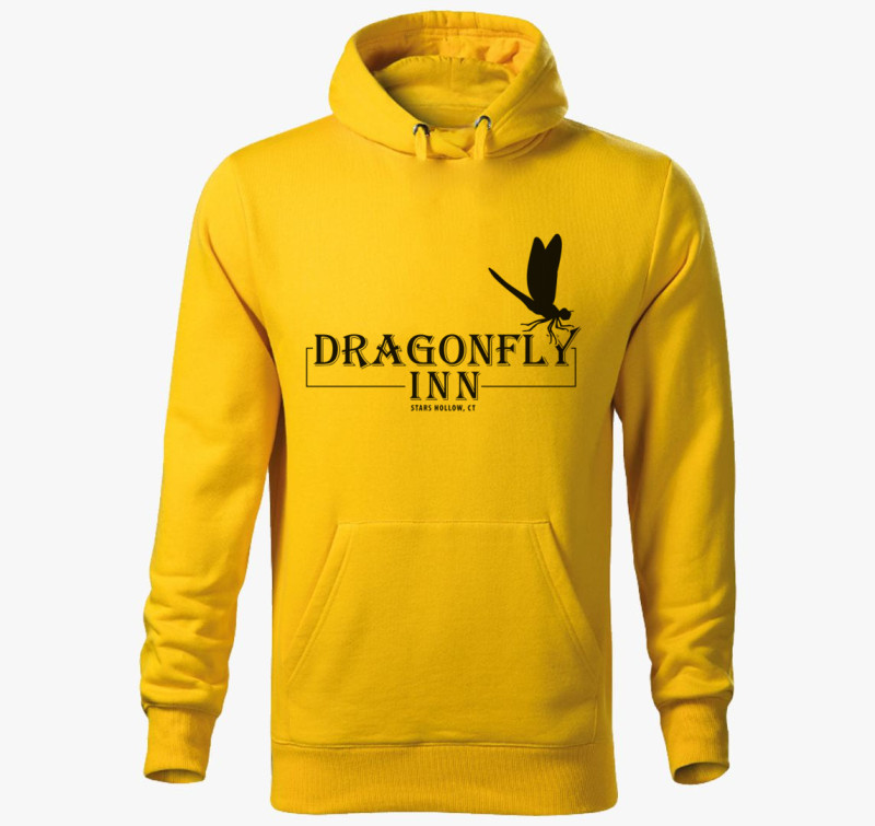 Dragonfly inn kapucnis pulóver — Sárga