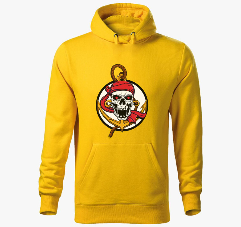 Pirate skull kapucnis pulóver — Sárga