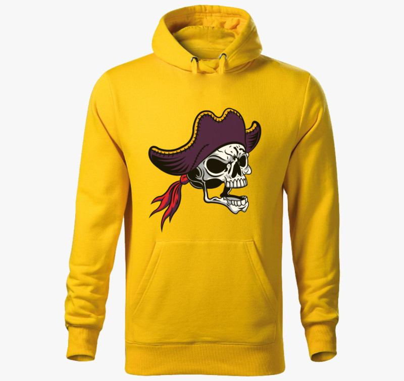 Pirate skull 5 kapucnis pulóver — Sárga