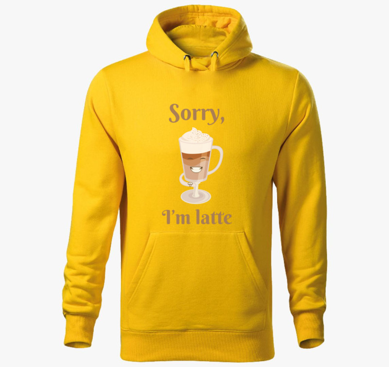 I'm latte kapucnis pulóver — Sárga