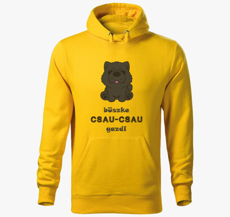 Fekete csaucsau kapucnis pulóver — Sárga