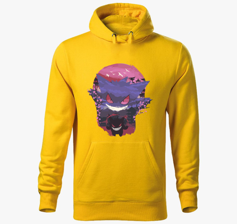 Pokemon Gengar kapucnis pulóver — Sárga
