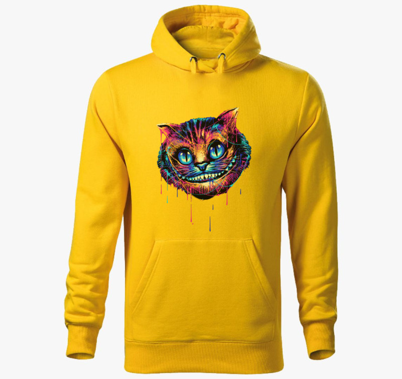 Colorful cat face kapucnis pulóver — Sárga