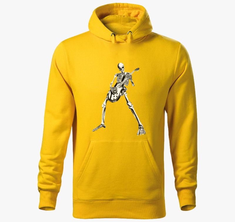 Skeleton metal kapucnis pulóver — Sárga