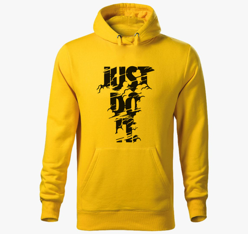 Just do it feliratú kapucnis pulóver — Sárga