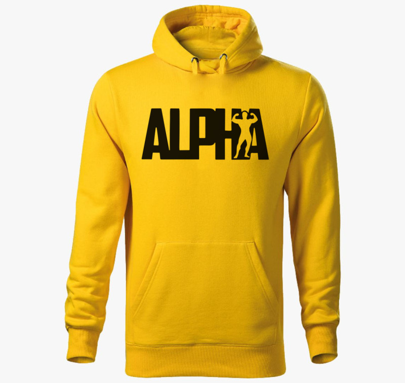 Alpha kapucnis pulóver — Sárga