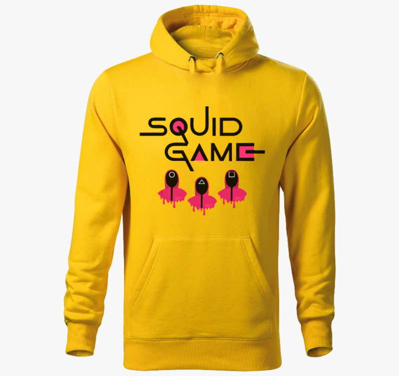 Squid Game feliratú kapucnis pulóver — Sárga