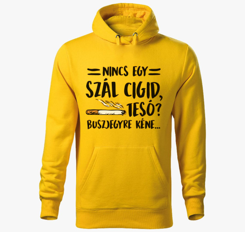 Nincs egy szál cigid kapucnis pulóver — Sárga