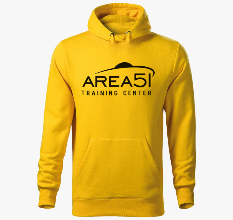 Area51 kapucnis pulóver — Sárga