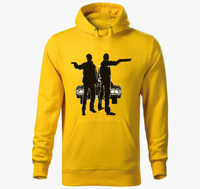 Supernatural Winchester Bros kapucnis pulóver — Sárga