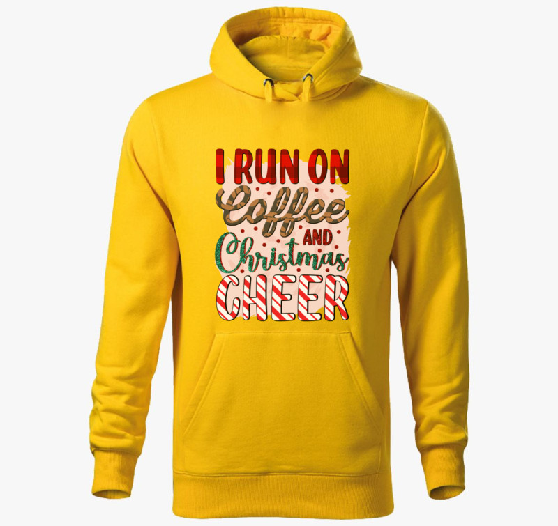 Xmas coffee kapucnis pulóver — Sárga