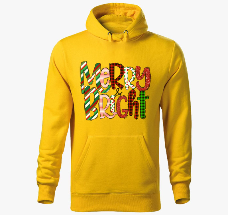 Merry bright kapucnis pulóver — Sárga