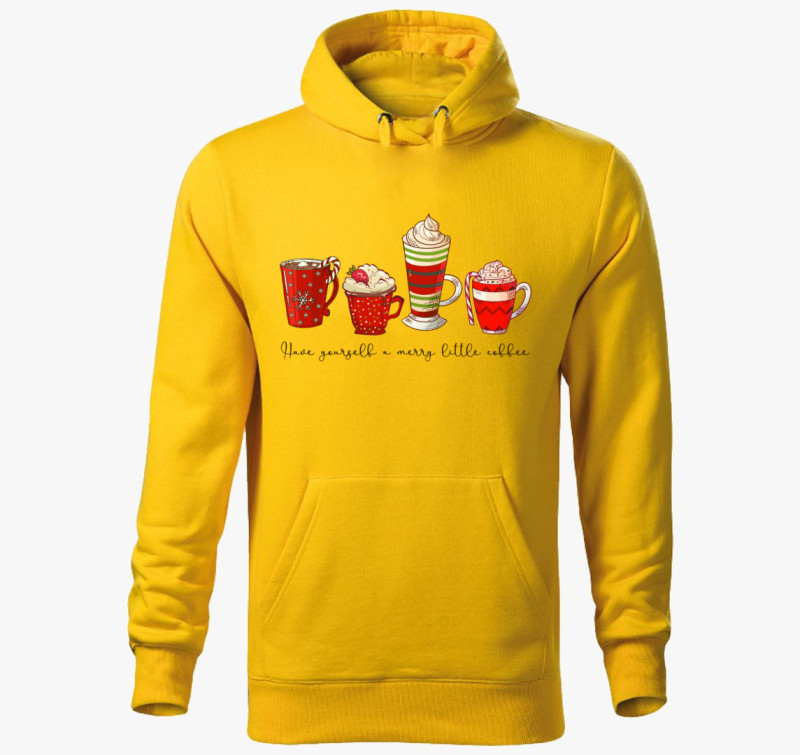 Merry coffee kapucnis pulóver — Sárga