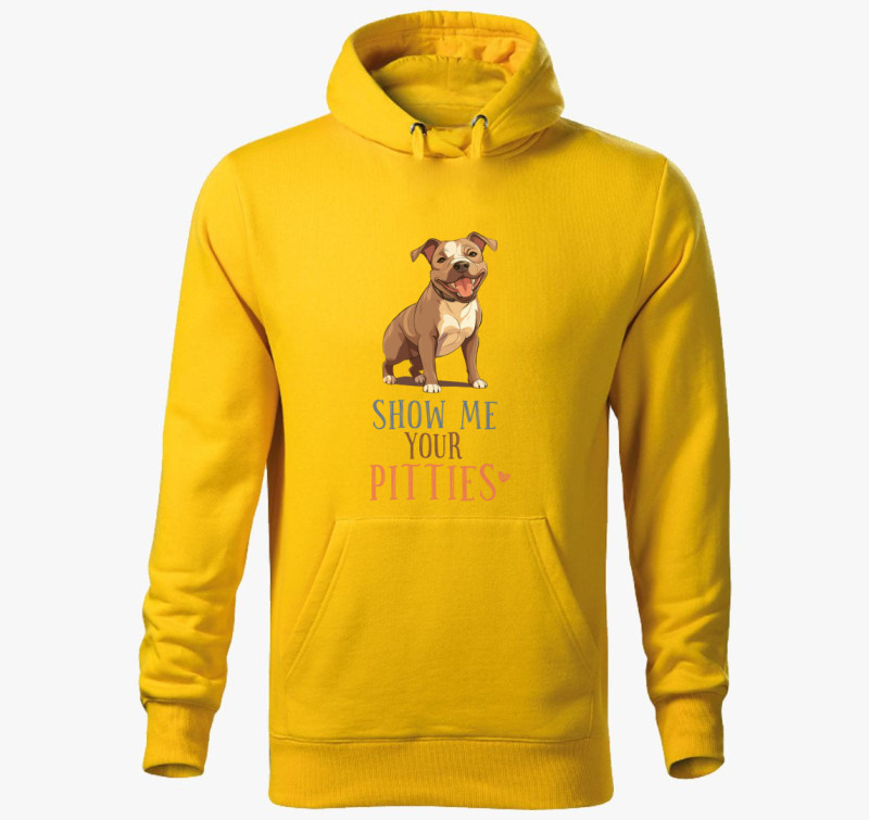 Pitties kapucnis pulóver — Sárga