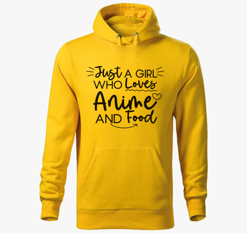 Anime food kapucnis pulóver — Sárga