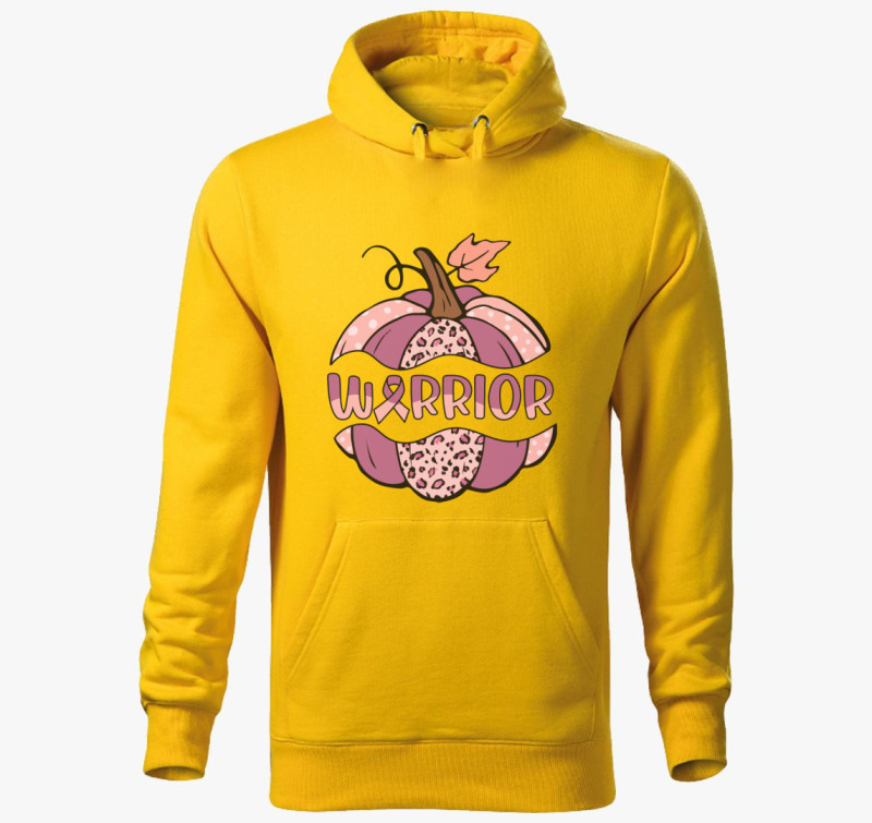 Cancer warrior kapucnis pulóver — Sárga