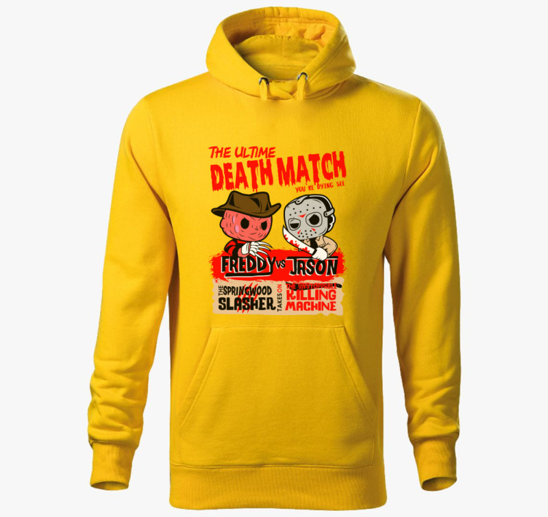 Freddy vs Jason kapucnis pulóver — Sárga