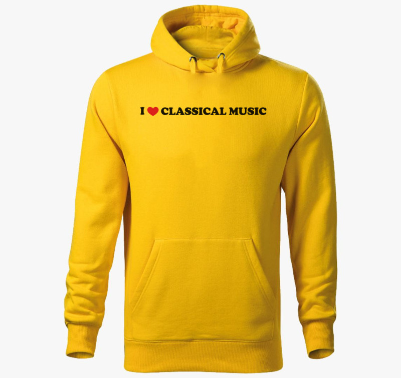 Love Classical kapucnis pulóver — Sárga