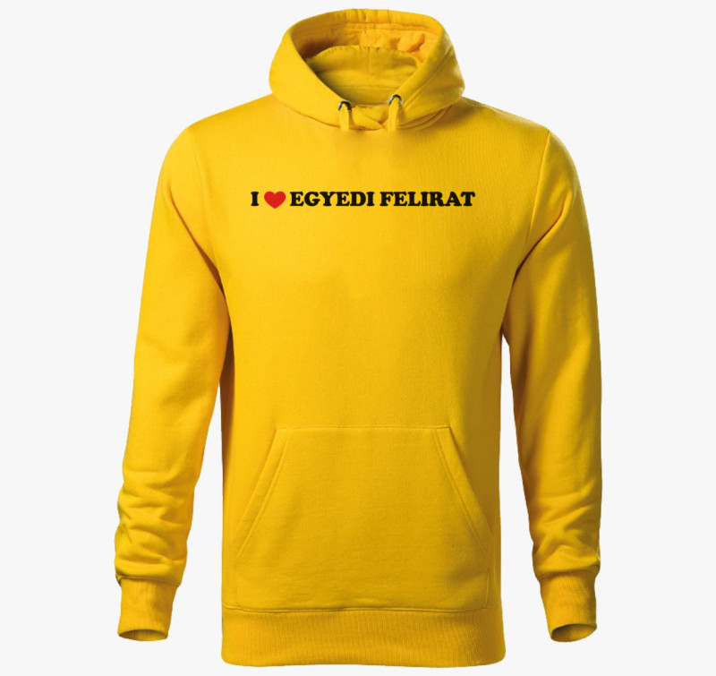 I love egyedi kapucnis pulóver — Sárga