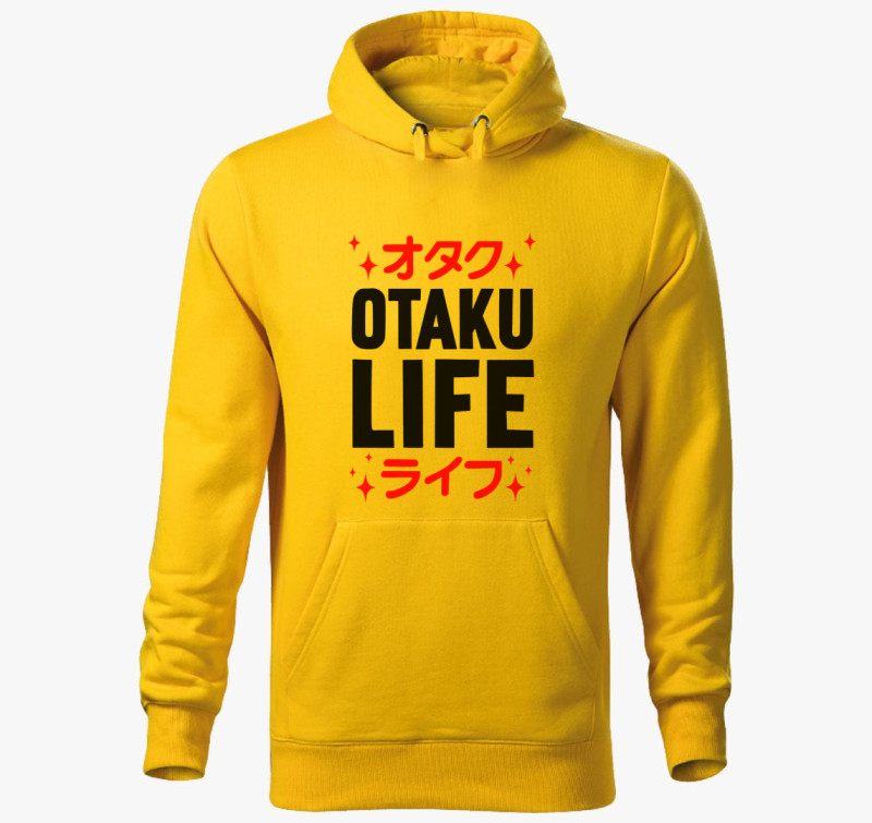 Otaku Life kapucnis pulóver — Sárga