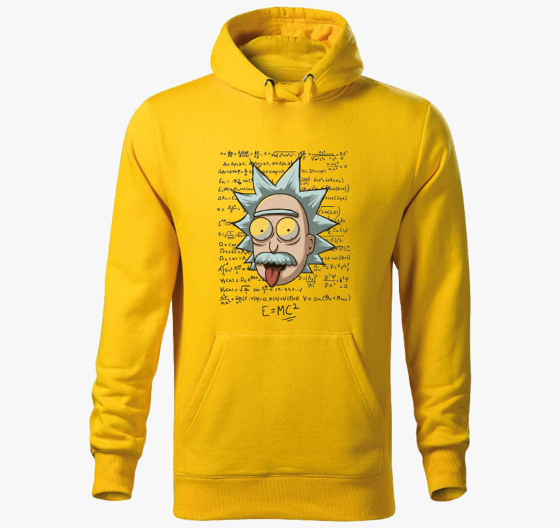 Einstein Rick kapucnis pulóver — Sárga