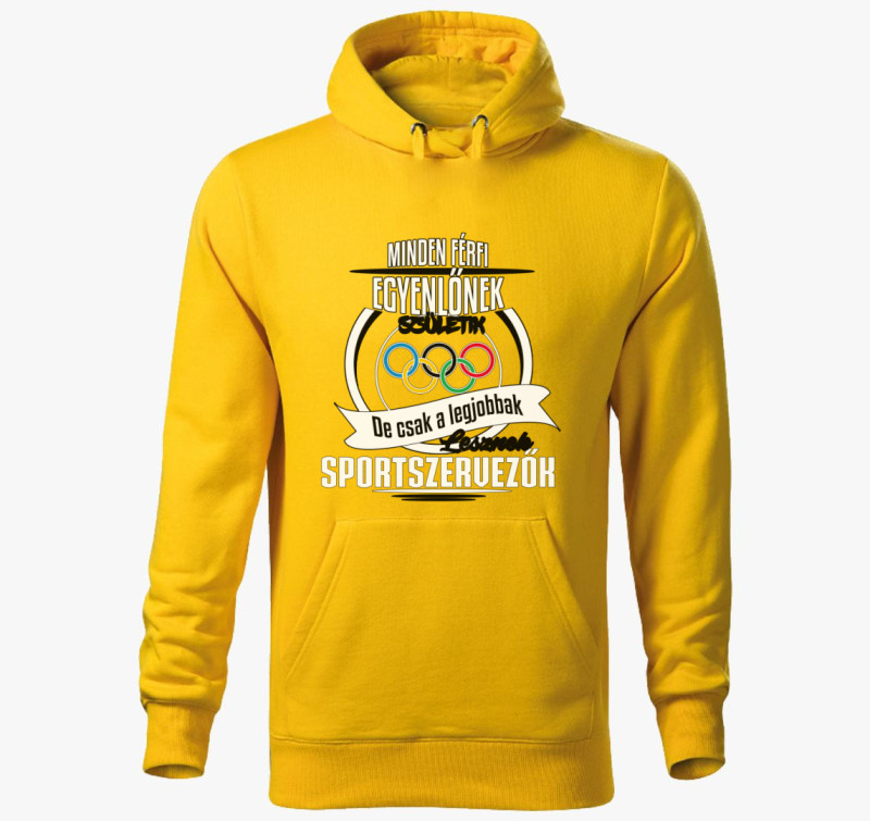 Sportszervező kapucnis pulóver — Sárga