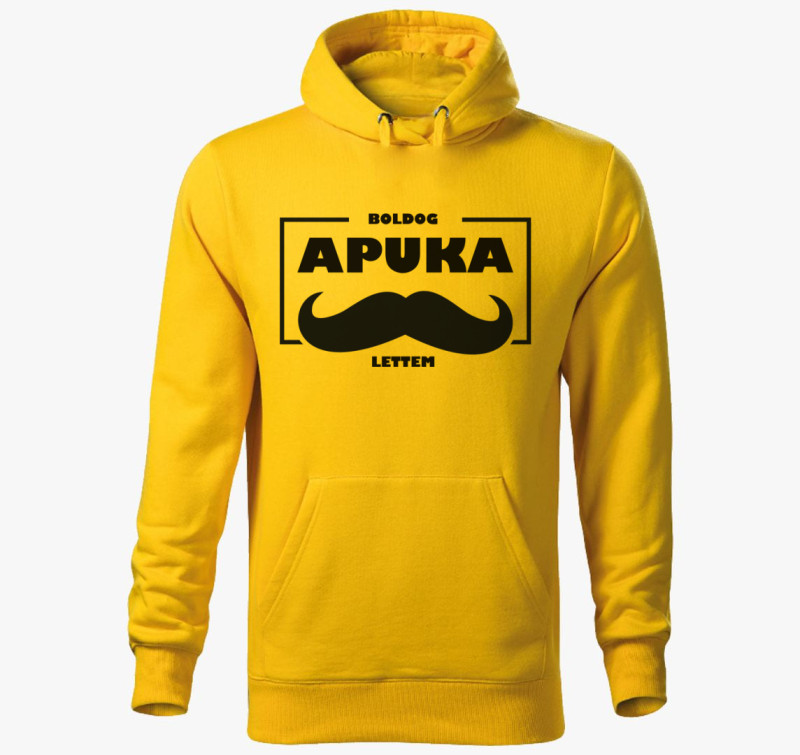 Boldog apuka lettem kapucnis pulóver — Sárga