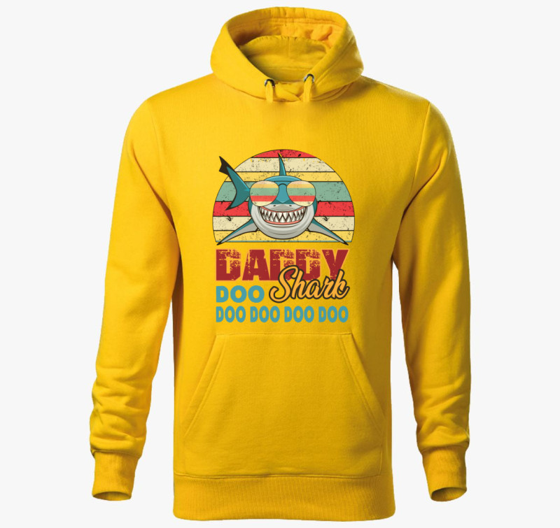 Daddy shark kapucnis pulóver — Sárga