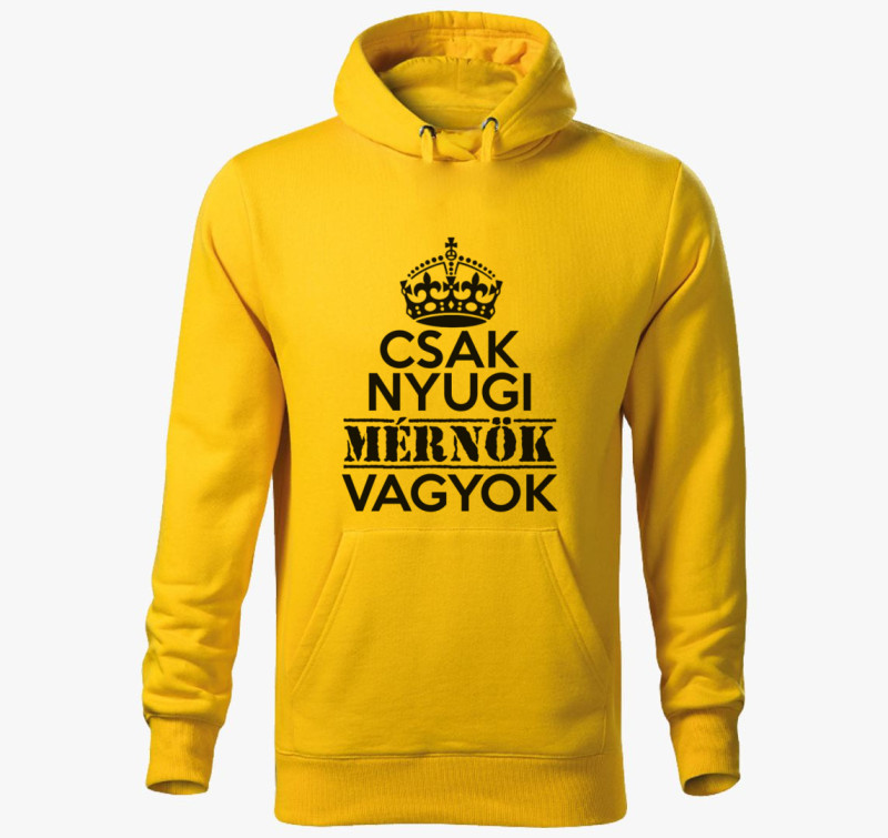 Mérnök kapucnis pulóver — Sárga