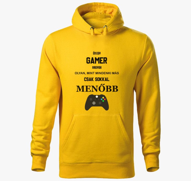 Menő gamer kapucnis pulóver (xbox változat) — Sárga