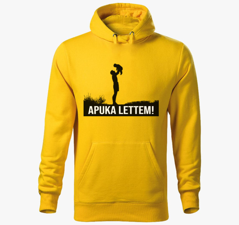 Apuka lettem kapucnis pulóver — Sárga