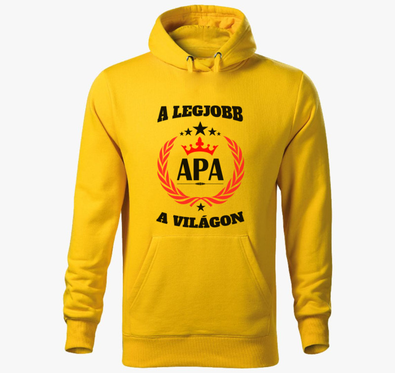 A legjobb apuka kapucnis pulóver — Sárga