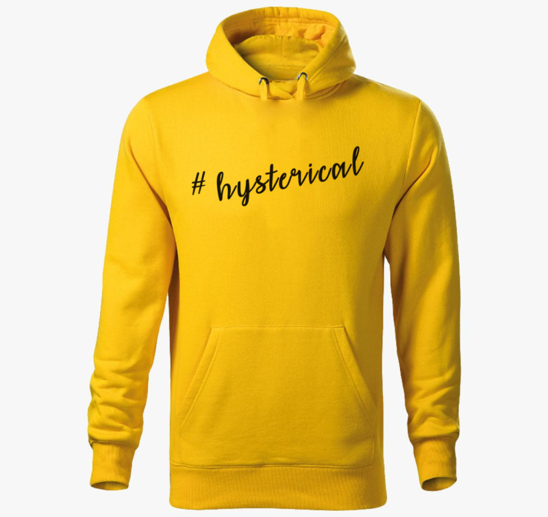 #Hysterical kapucnis pulóver — Sárga