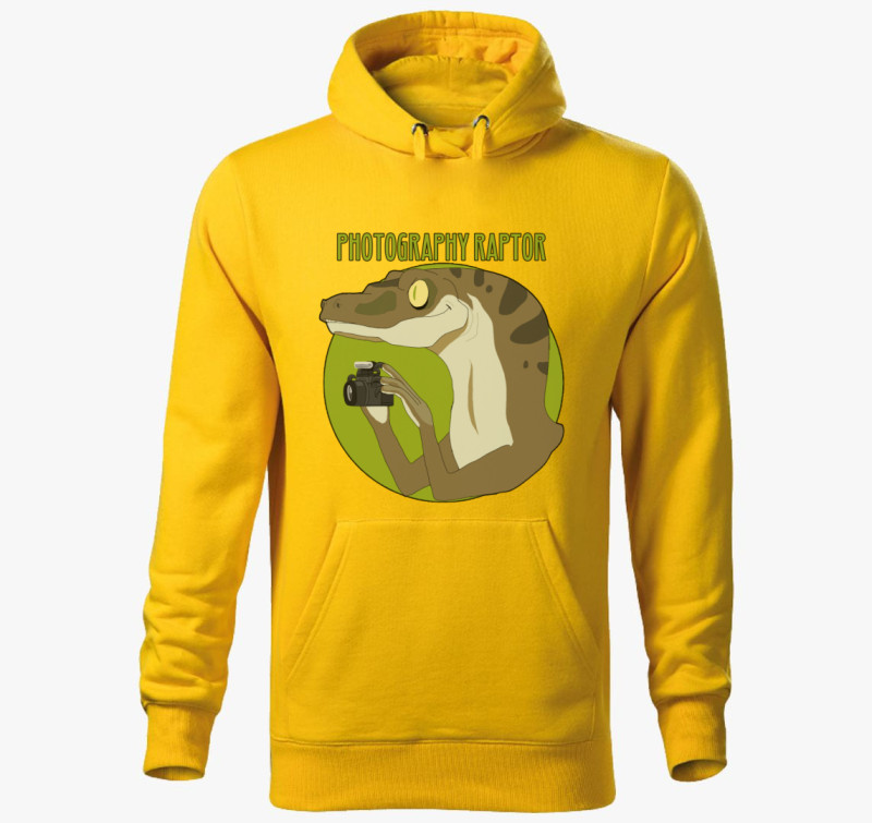 Fotográf Raptor kapucnis pulóver — Sárga