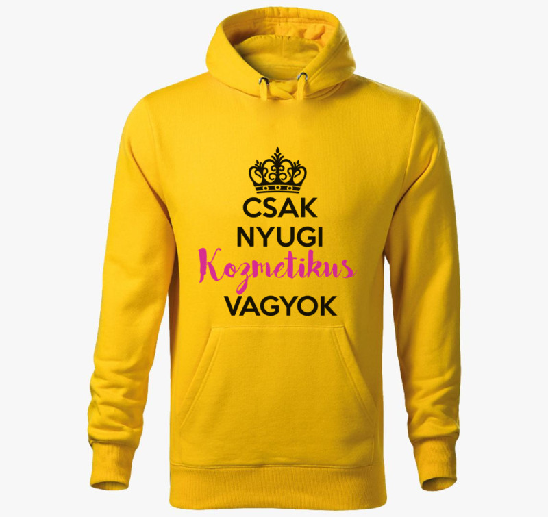 Nyugi kozmetikus vagyok kapucnis pulóver — Sárga
