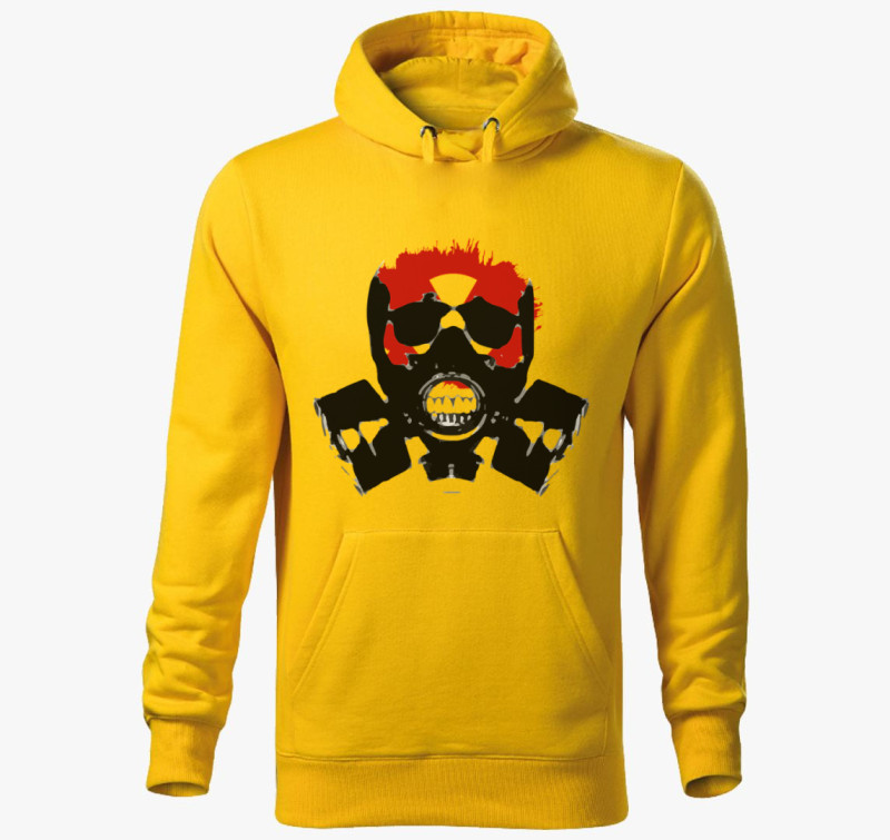 Gasmask kapucnis pulóver — Sárga