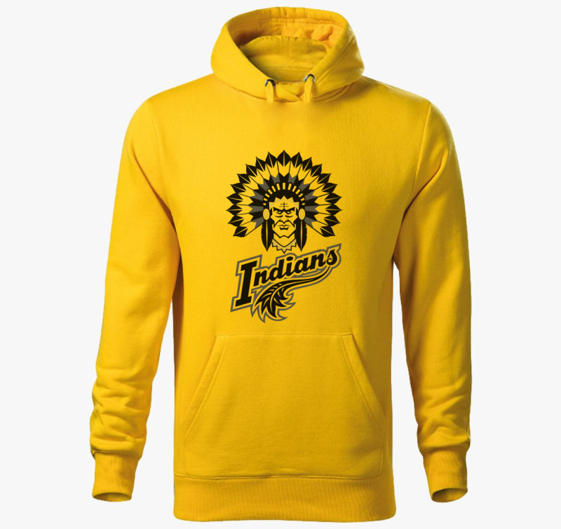 Indián kapucnis pulóver — Sárga