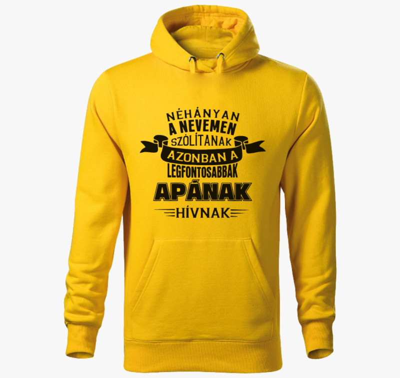 Apának hívnak kapucnis pulóver — Sárga