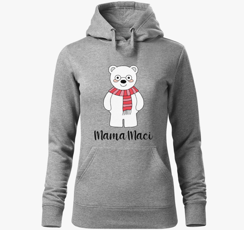 Mama maci karácsonyi kapucnis pulóver — Sötétszürke