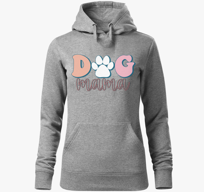 Dog Mama pasztell kapucnis pulóver — Sötétszürke