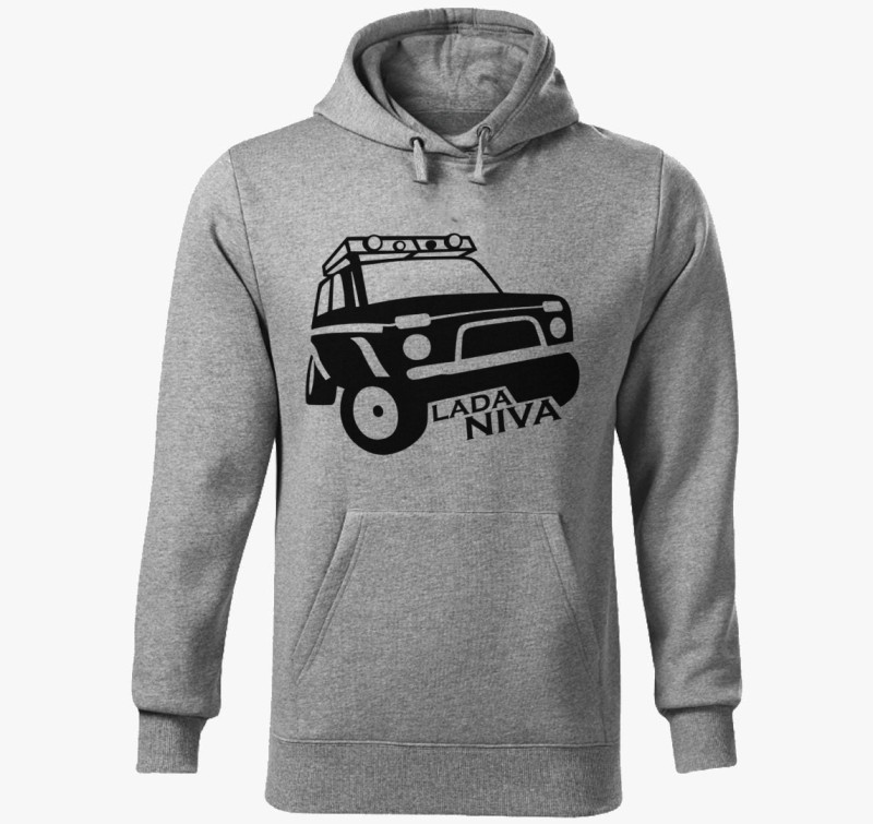 Lada Niva kapucnis pulóver — Sötétszürke