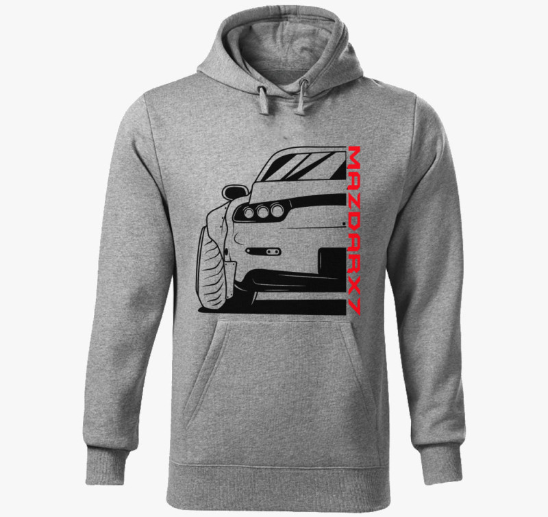 MazdaRx7 kapucnis pulóver — Sötétszürke