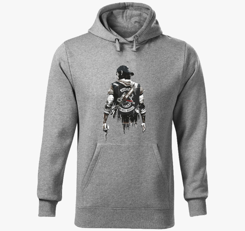 Days Gone character kapucnis pulóver — Sötétszürke