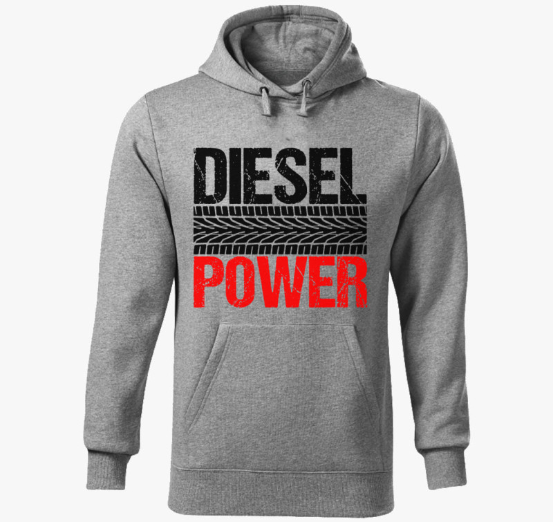 Diesel Power kapucnis pulóver — Sötétszürke