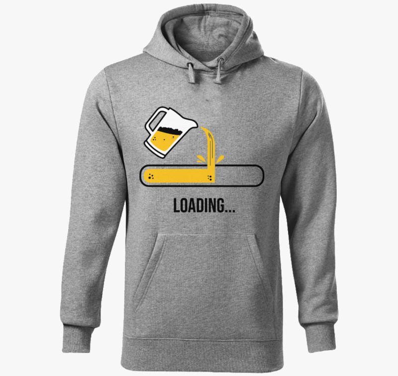 Beer Loading kapucnis pulóver — Sötétszürke
