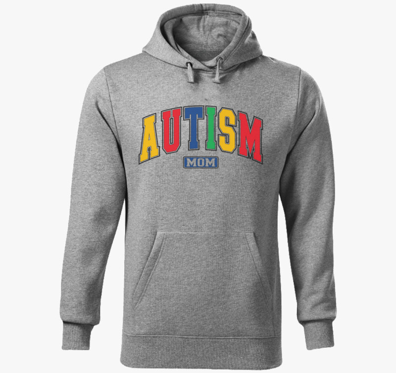 Autism Mom kapucnis pulóver — Sötétszürke