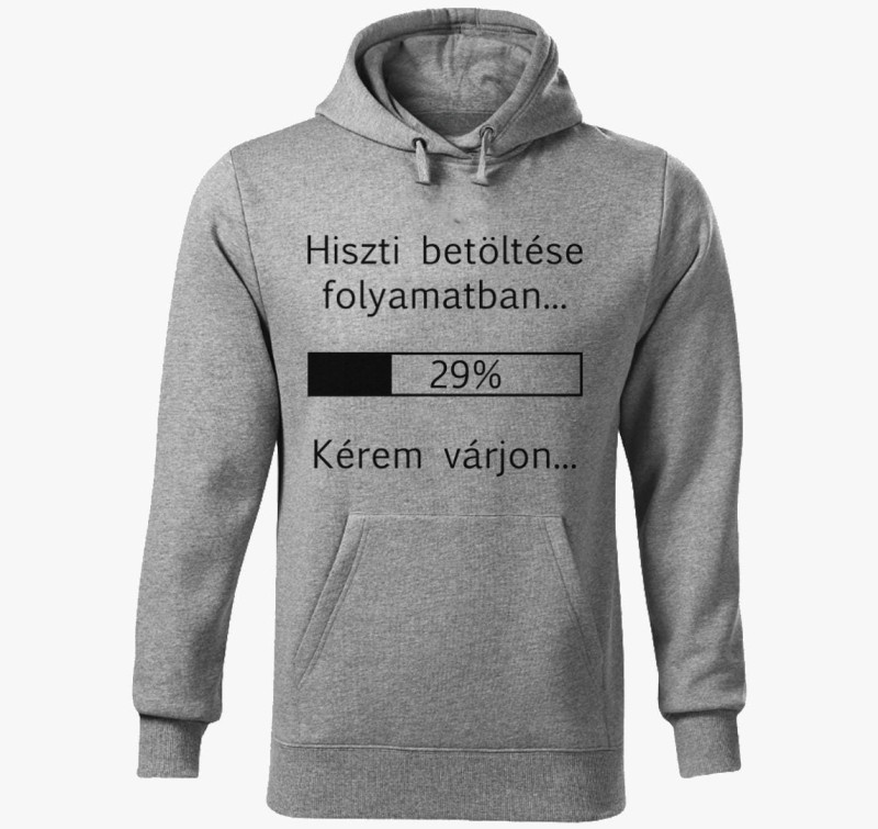 Hiszti betöltése folyamatban kapucnis pulóver — Sötétszürke